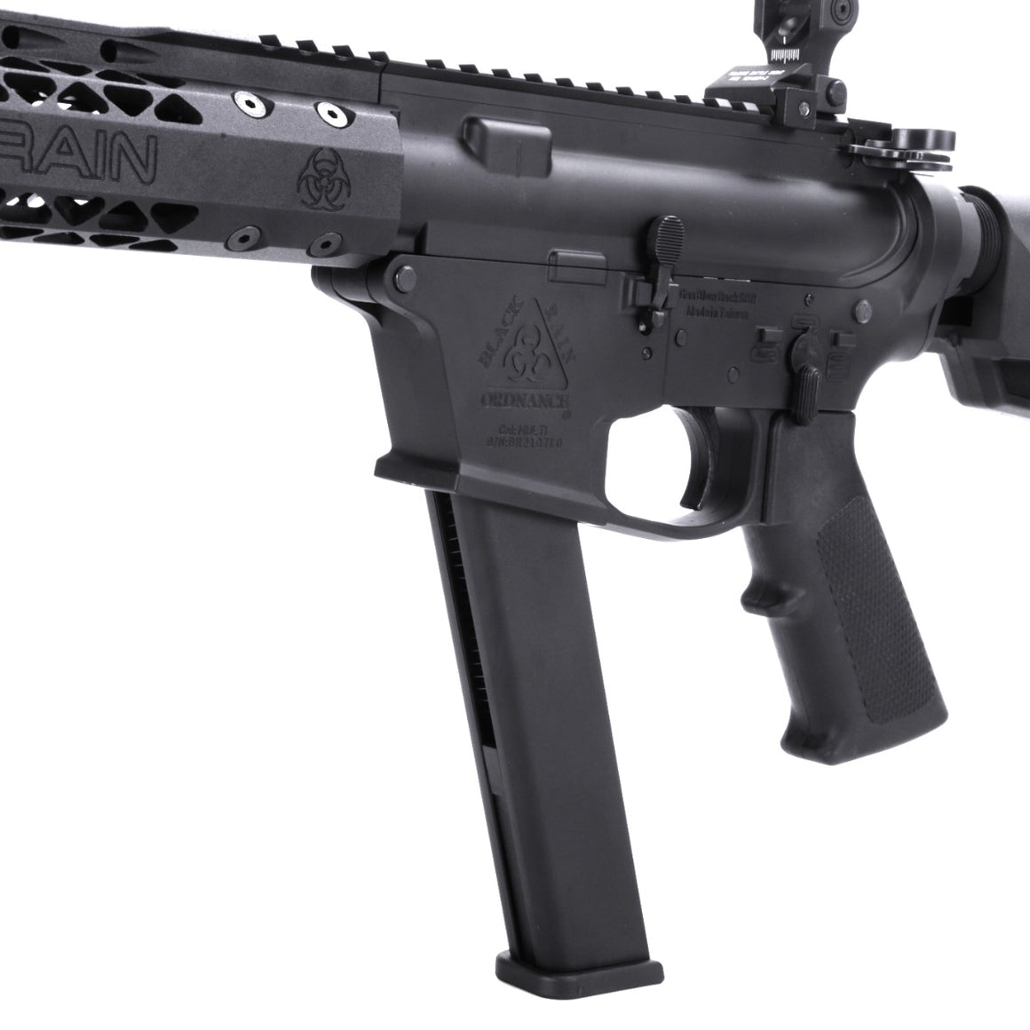 King Arms TWS Black Rain Ordnance 9mm SBR GBB Airsoft ( Black )