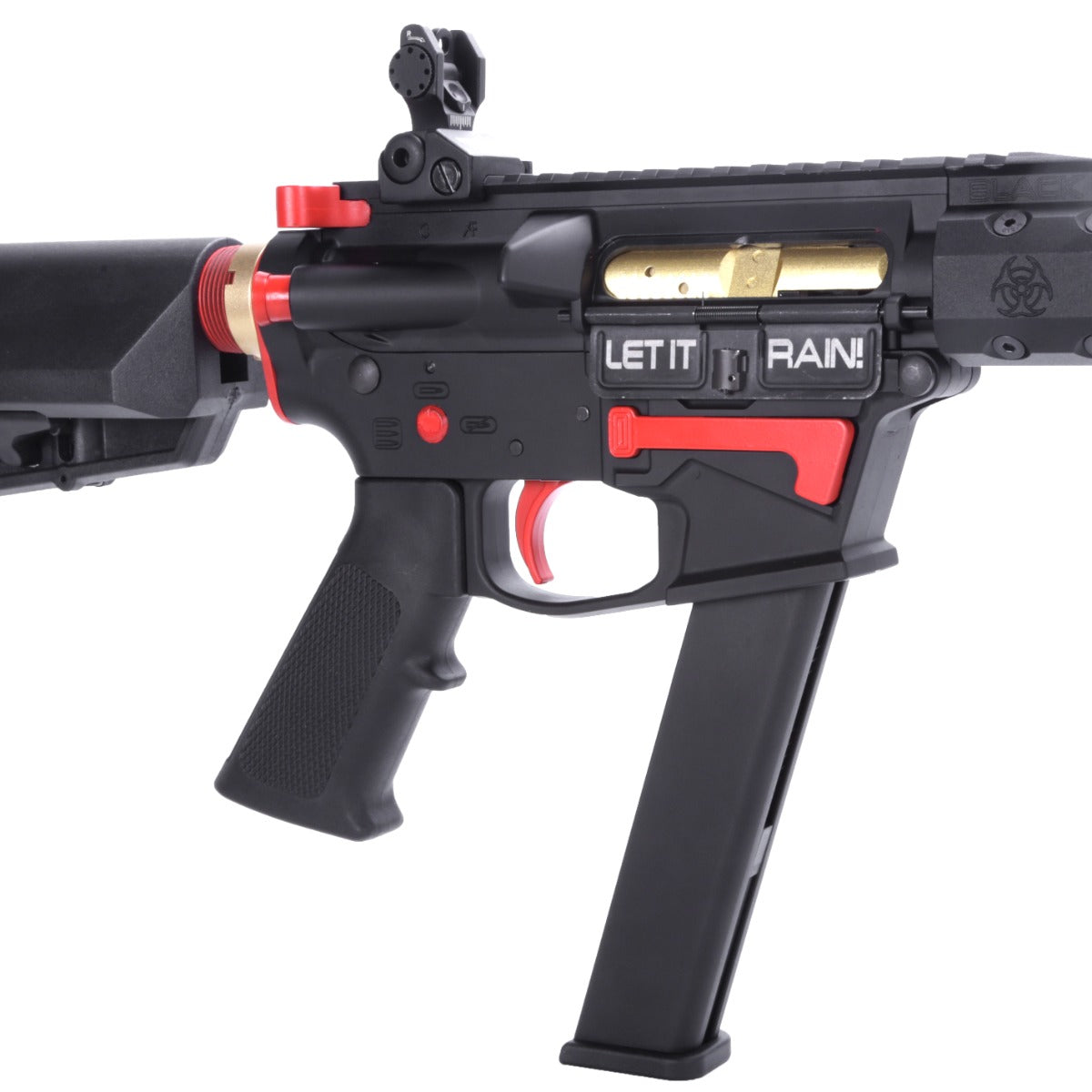 King Arms TWS Black Rain Ordnance 9mm SBR GBB Airsoft ( Black & Red )
