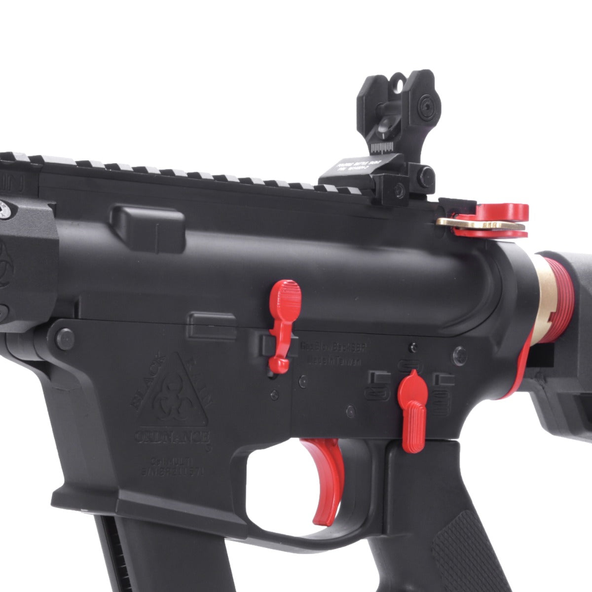 King Arms TWS Black Rain Ordnance 9mm SBR GBB Airsoft ( Black & Red )