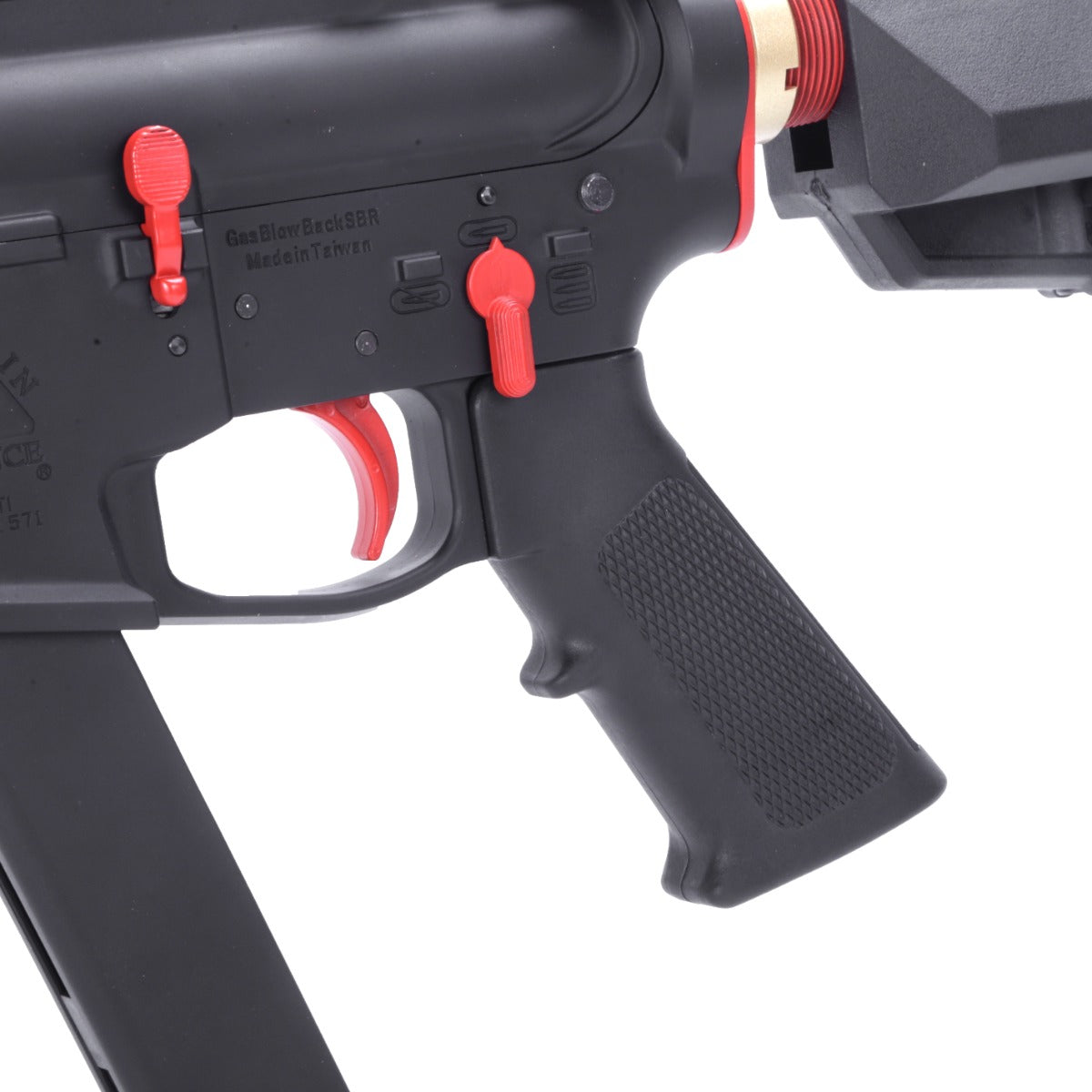 King Arms TWS Black Rain Ordnance 9mm SBR GBB Airsoft ( Black & Red )