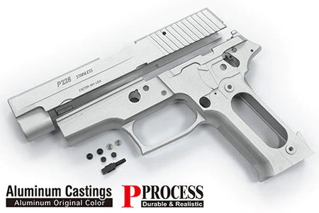 Guarder Aluminum Slide & Frame For Marui TM P226 Navy ( Silver / MK24 Marking ) - 2022 New Version