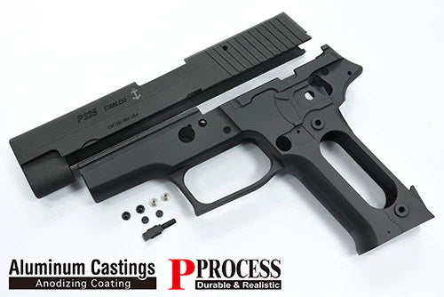 Guarder Aluminum Slide & Frame For Marui TM P226 Navy ( Black / MK24 Marking ) - 2022 New Version