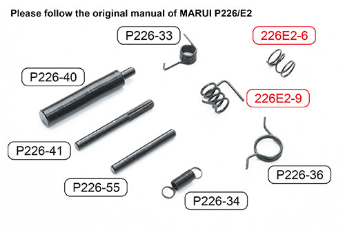 Guarder P226 E2 Frame Spring & Pins Set For Tokyo Marui P226 / E2 GBBP