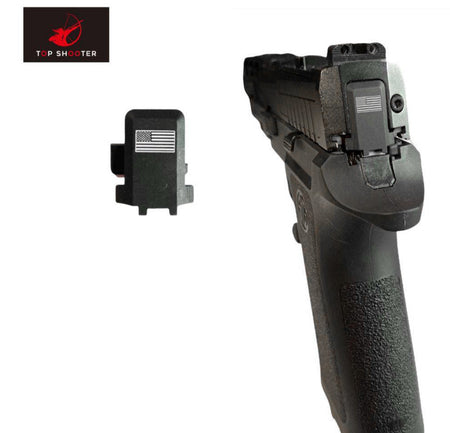 Top Shooter CNC USA Flag Style Slide Back Plate Cover For SIG AIR / VFC P320 M17 M18 GBBP ( Black )