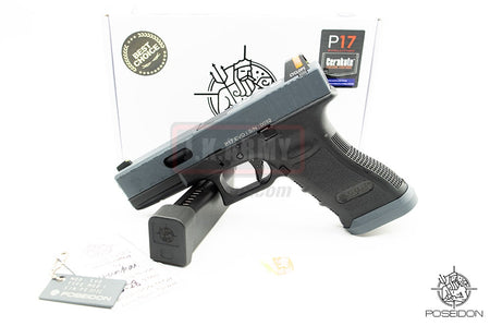 Poseidon P1.7 EVO MOD1 Cerakote Grey Metal Slide Airsoft GBB Pistol ( Black Frame )