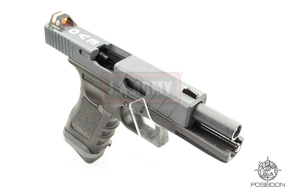 Poseidon P1.7 EVO MOD1 Cerakote Grey Metal Slide Airsoft GBB Pistol ( Black Frame )