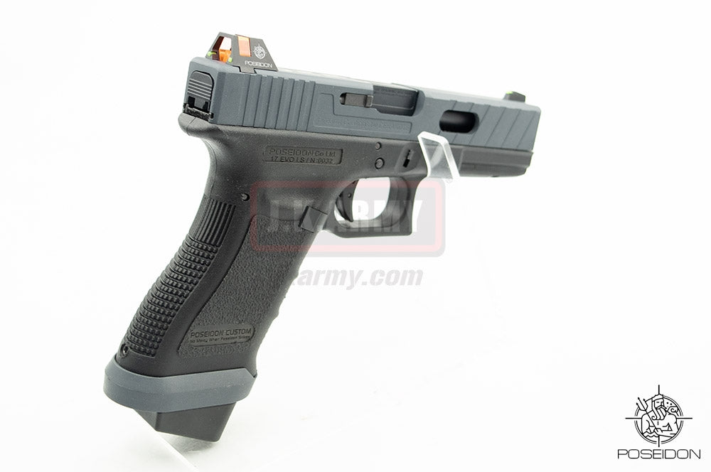 Poseidon P1.7 EVO MOD1 Cerakote Grey Metal Slide Airsoft GBB Pistol ( Black Frame )