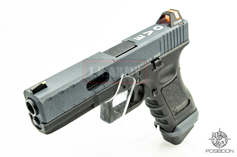 Poseidon P1.7 EVO MOD1 Cerakote Grey Metal Slide Airsoft GBB Pistol ( Black Frame )