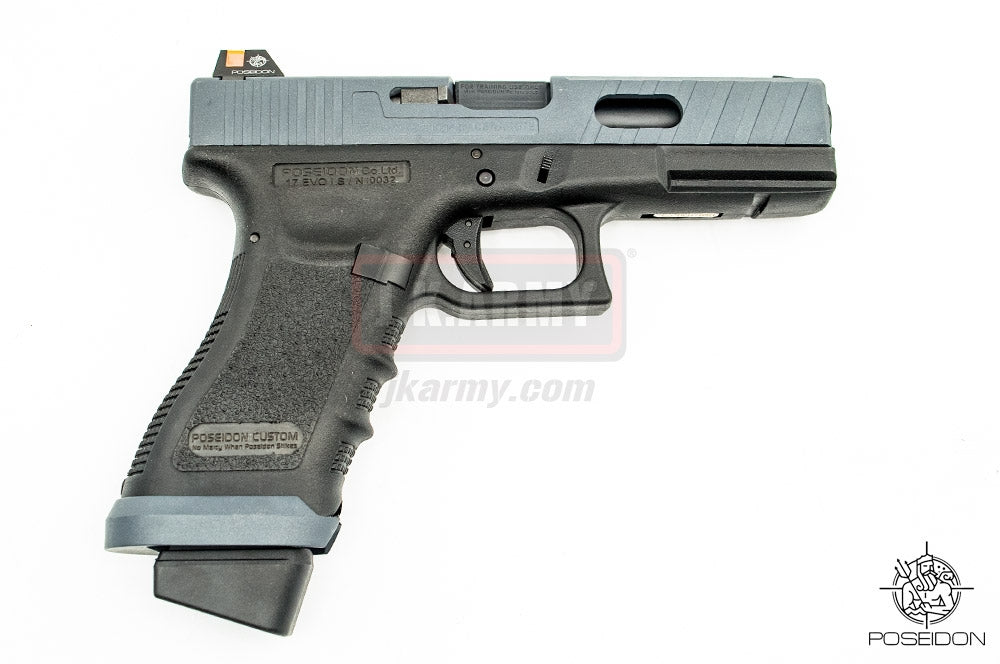 Poseidon P1.7 EVO MOD1 Cerakote Grey Metal Slide Airsoft GBB Pistol ( Black Frame )