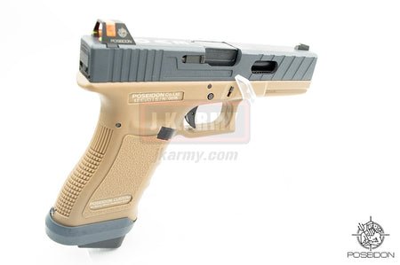 Poseidon P17 EVO MOD1 Cerakote Grey Metal Slide Airsoft GBB Pistol ( Tan Frame )