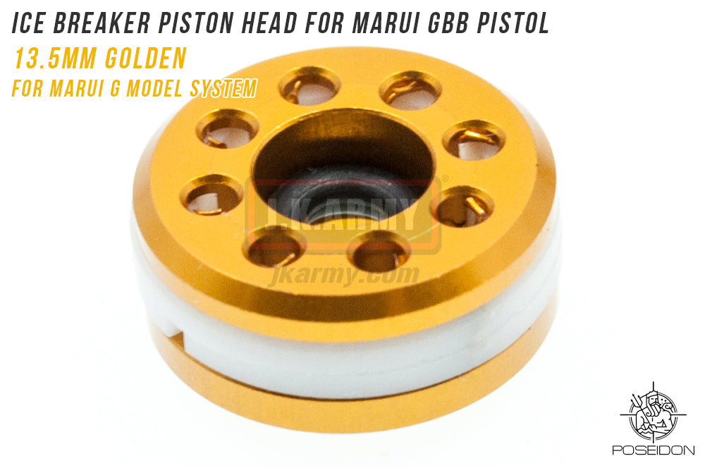 Poseidon ICE Breaker Piston Head 13.5mm Golden for Marui GBB Pistol