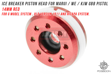 Poseidon ICE Breaker Piston Head 14mm Red With Valve Block Set  for WE / KJW GBB Pistol