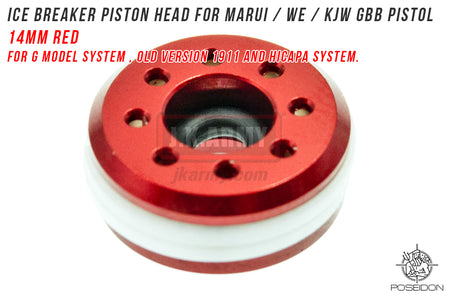 Poseidon ICE Breaker Piston Head 14mm Red With Valve Block Set  for WE / KJW GBB Pistol