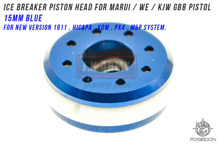 Poseidon ICE Breaker Piston Head 15mm Blue for Marui / WE / KJW GBB Pistol