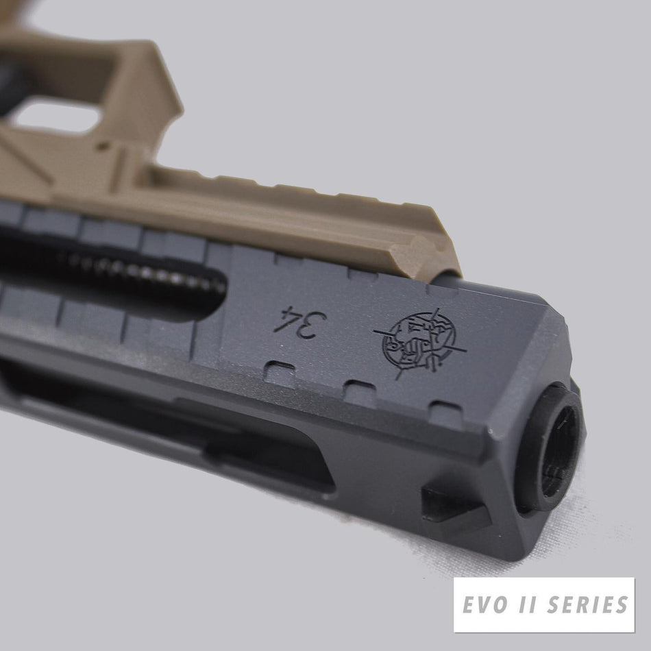 Poseidon P35 EVO 2 Airsoft GBB Pistol ( JDG Polymer80 Licensed P80 PF940V2 Airsoft Frame ) ( Cerakote Slide )-Grey-Black