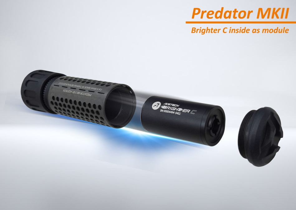 Acetech Predator MKII Dummy Suppressor M14 CCW with Brighter C Tracer Inside ( Black )