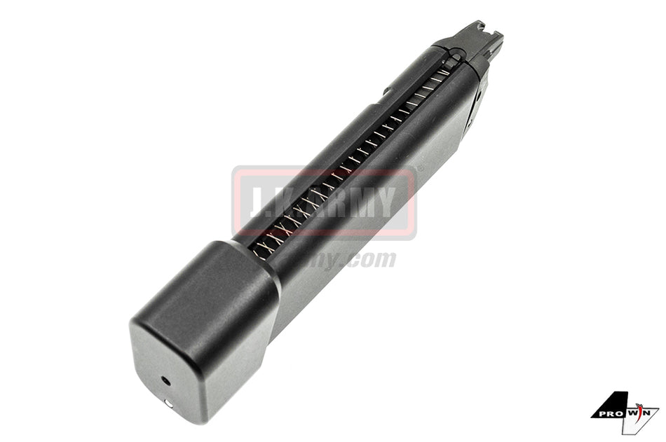 ProWin CNC 36Rds Magazine for Marui TM G17 18 34 Etc. GBB Series ( STD 9mm 17RD+6RD Style ) ( Black Base ) ( V2 )