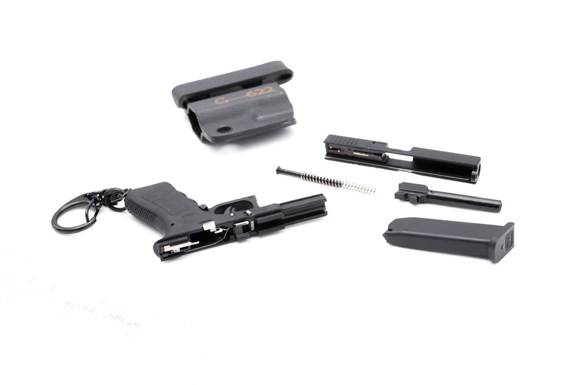 G17 Dummy Metal Keychain w/ Kydex Holster ( Black )