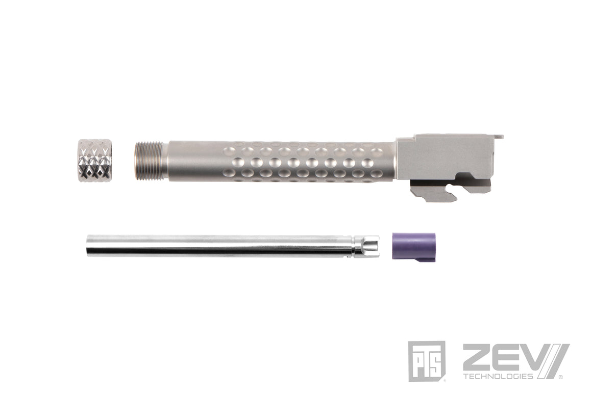 PTS ZEV TM G Model 17 Threaded Barrel with Nine Ball 108.5mm Inner Barrel Power Barrel Combo Set ( Laylax 6.00mm )-Gold