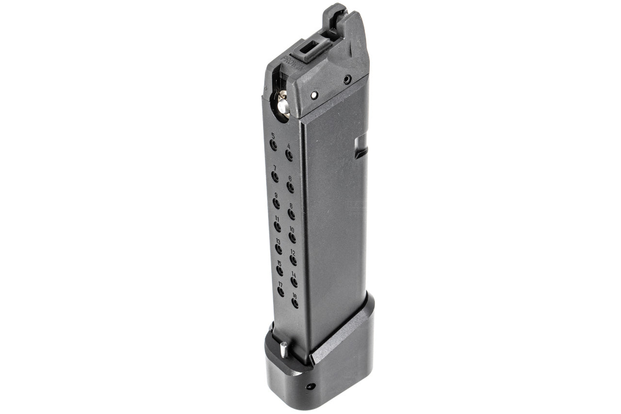 ProWin CNC 36Rds Magazine for Marui TM G17 18 34 Etc. GBB Series ( STD 9mm 17RD+6RD Style ) ( Black Base ) ( V2 )