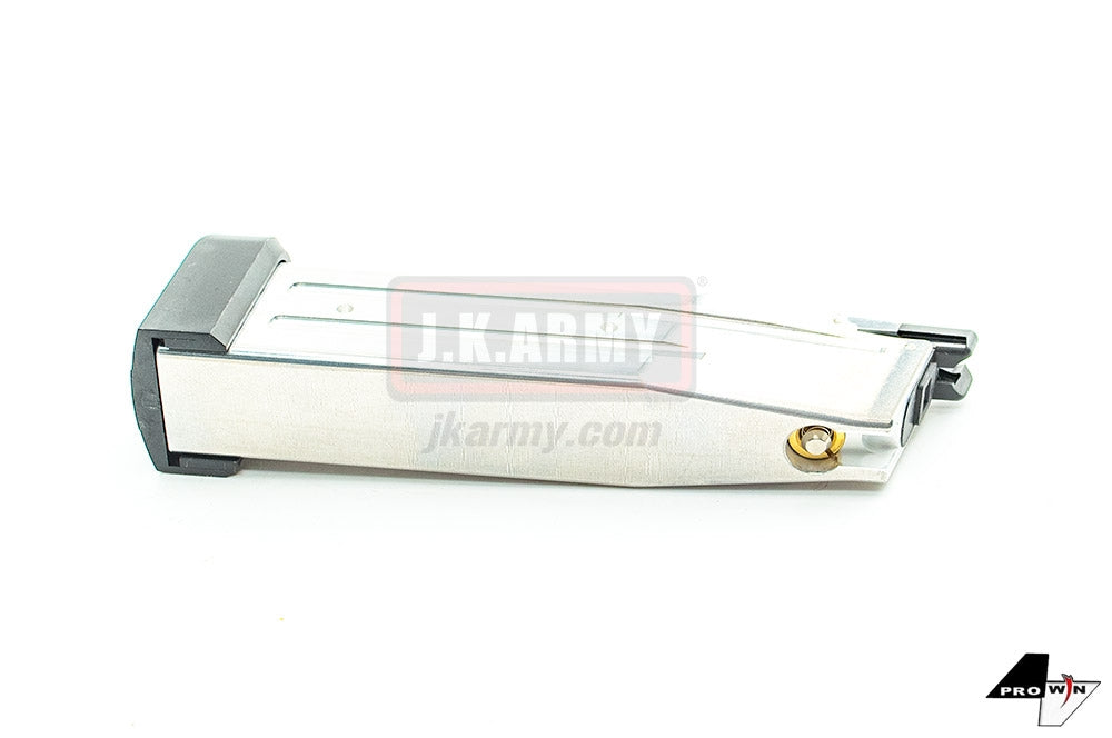 ProWin 140mm Magazine for Marui TM Hi-Capa GBBP Airsoft - Wargame Type ( Silver )