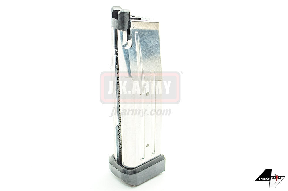 ProWin 140mm Magazine for Marui TM Hi-Capa GBBP Airsoft - Wargame Type ( Silver )