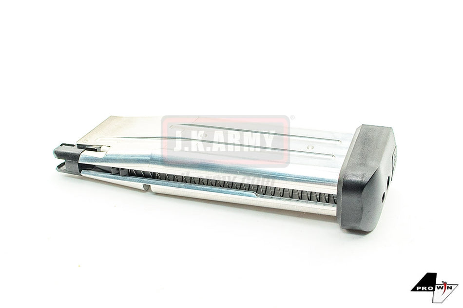 ProWin 140mm Magazine for Marui TM Hi-Capa GBBP Airsoft - Wargame Type ( Silver )