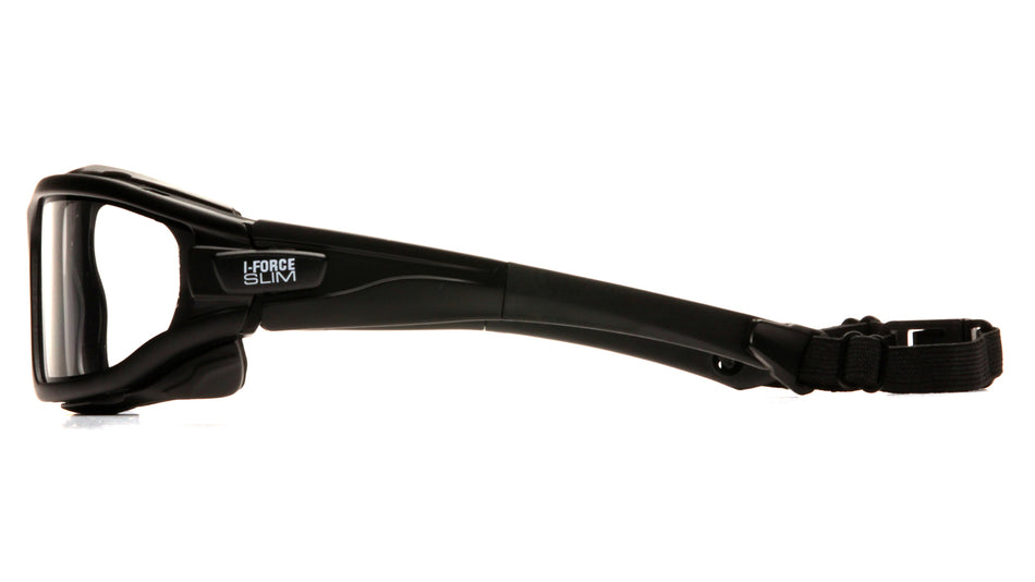 Pyramex I-Force Slim Safety Goggle Clear Dual Anti-Fog Lens with Black Temples/Strap ( SB7010SDNT ) ( I Force )