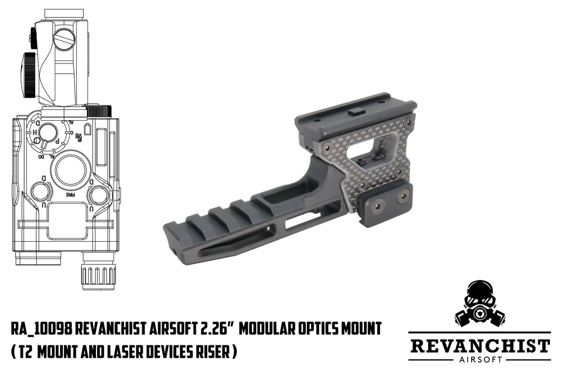 Revanchist 2.26” Modular Optics Mount & Laser Devices Riser for T2 / Amphibious Red-Dot Sight ( High Grade Carbon Fiber )-#3 For T2 & Amphibious Red-Dot Sight Mount