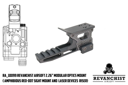 Revanchist 2.26” Modular Optics Mount & Laser Devices Riser for T2 / Amphibious Red-Dot Sight ( High Grade Carbon Fiber )-#3 For T2 & Amphibious Red-Dot Sight Mount
