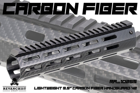 Revanchist V2 Carbon Fiber M-LOK Handguard Rail For Marui TM MWS GBBR Series 9.5 inch