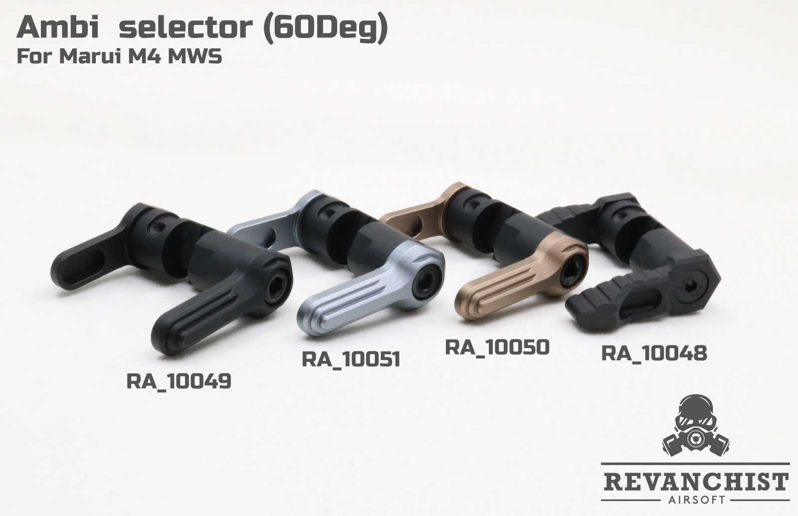 Revanchist Ambi Selector ( 60 Deg ) Type B For Marui M4 MWS GBBR