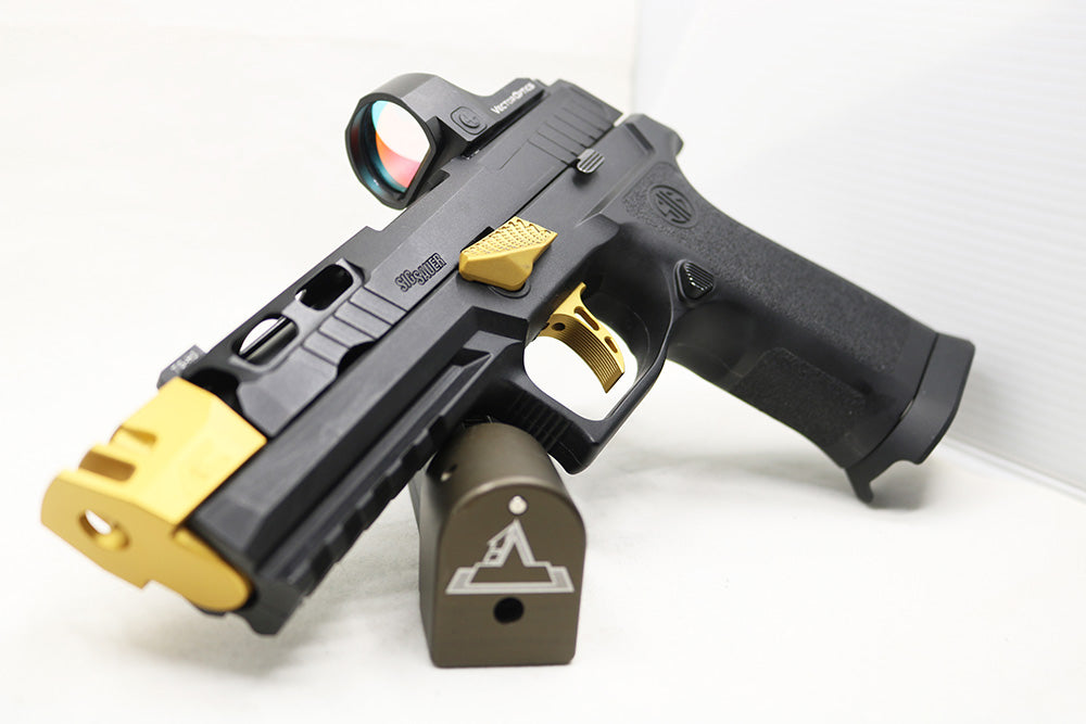 Revanchist AC Style CNC Compensator with 14mm CCW Thread Outer Barrel Set For SIG AIR / VFC P320 M17 M18 GBBP-Gold