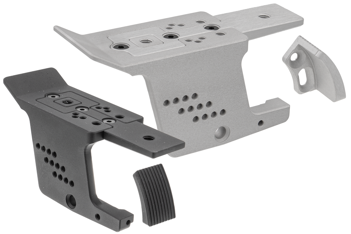 Revanchist Fast Mounting Optics Mount with Adjustable Thumb Rest for TM Marui Hi-Capa GBB Pistol Airsoft Series -Matte Silver