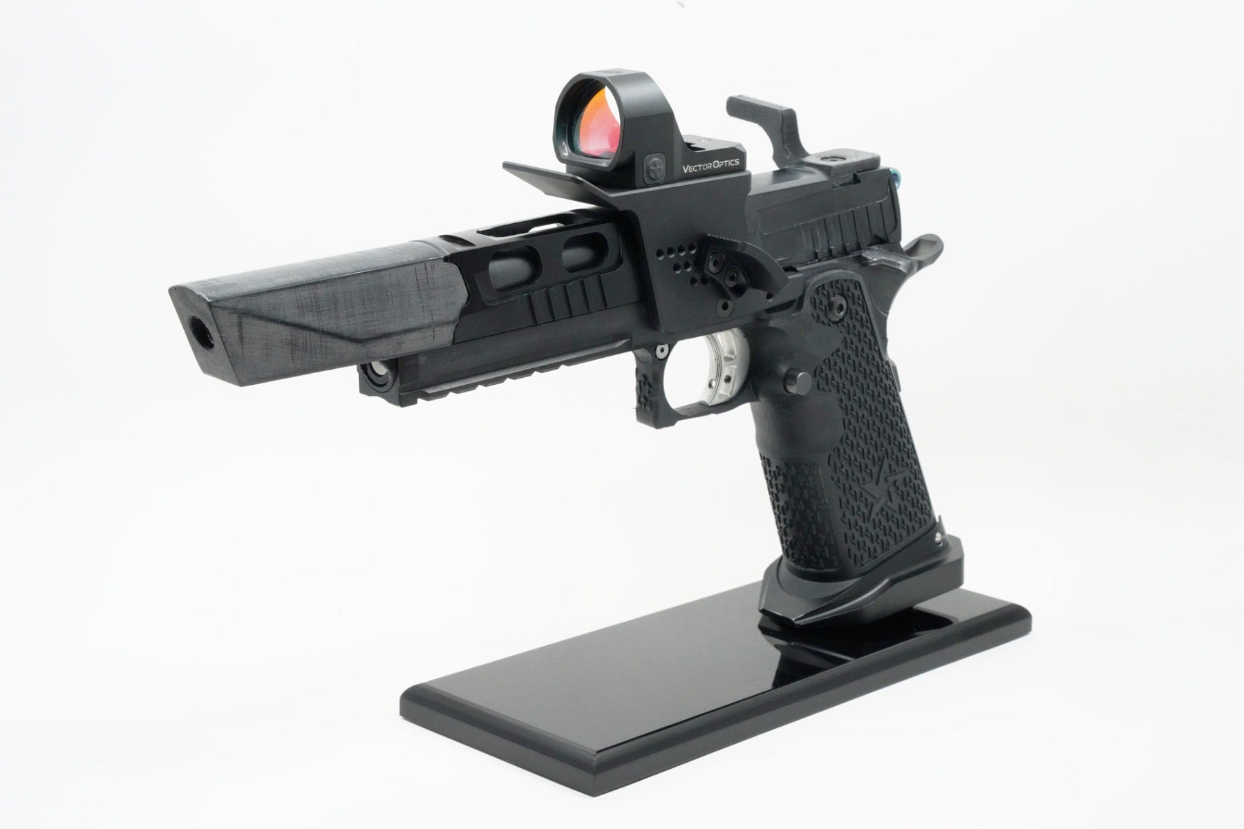 Revanchist Fast Mounting Optics Mount with Adjustable Thumb Rest for TM Marui Hi-Capa GBB Pistol Airsoft Series -Matte Silver