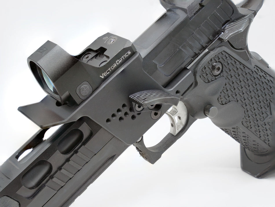 Revanchist Fast Mounting Optics Mount with Adjustable Thumb Rest for TM Marui Hi-Capa GBB Pistol Airsoft Series -Matte Silver