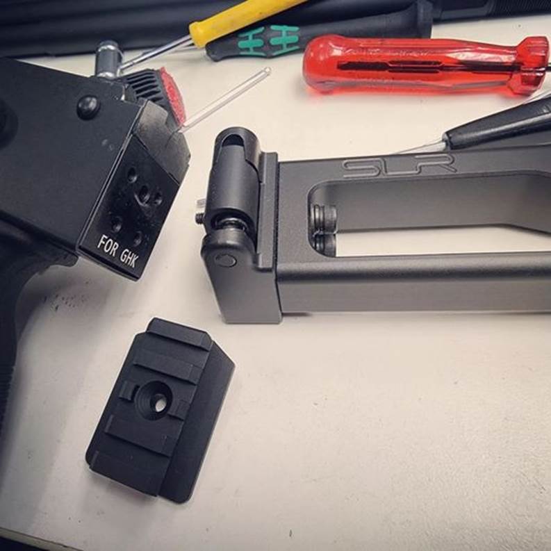 EMG Rifle Dynamic Airsoft AK to M4 Stock Adapter Assemble for GHK AKM GBBR Series ( by DYTAC )