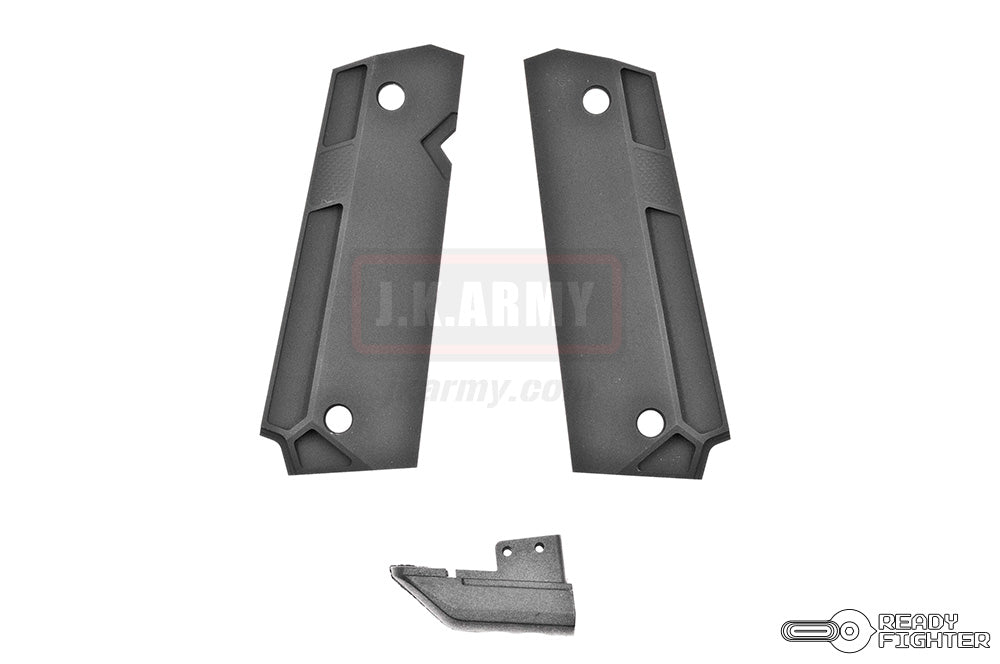 Ready Fighter AER Style 1911 Grip MOD 2 ( CNC 6061 Aluminum ) ( Black )