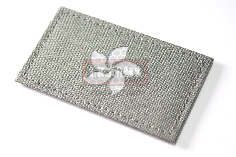 Reflective HKSAR ( Hong Kong ) Flag Patch - Grey ( Free Shipping )
