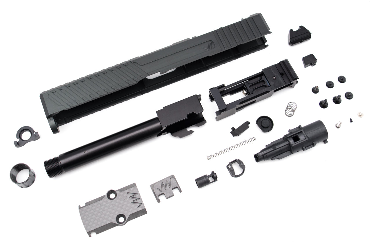 JagerWerks Officially Licensed F9 RMR Cut Slide Set For Tokyo Marui G Model TM G17 Gen3 ( Black )