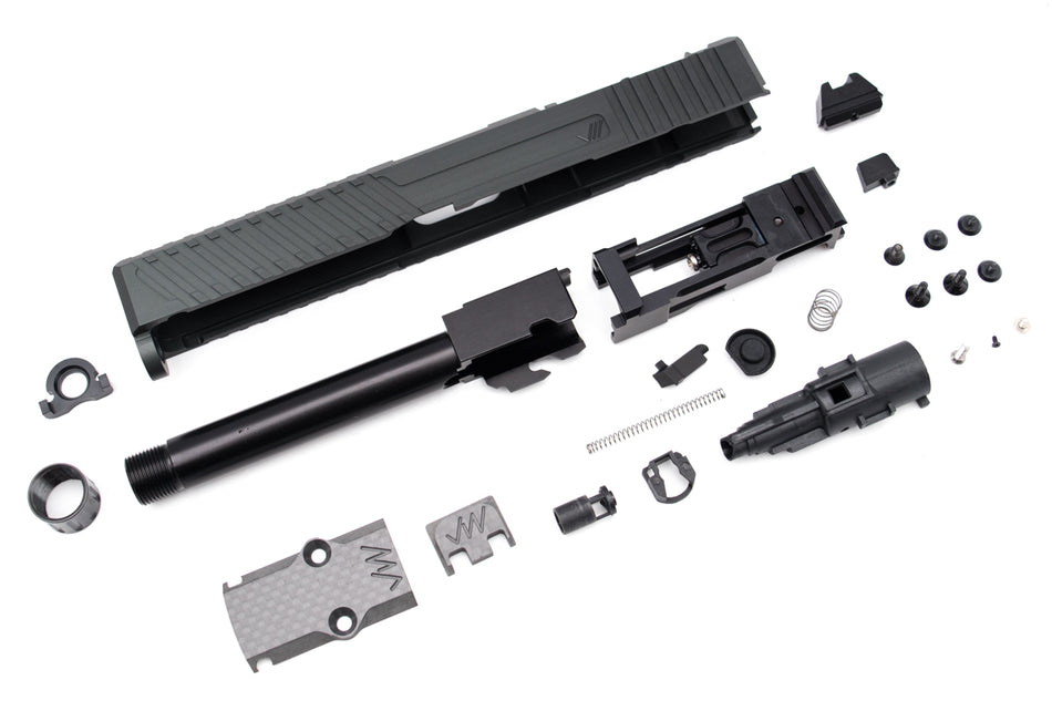 JagerWerks Officially Licensed F9 RMR Cut Slide Set For Tokyo Marui G Model TM G17 Gen3 ( Black )