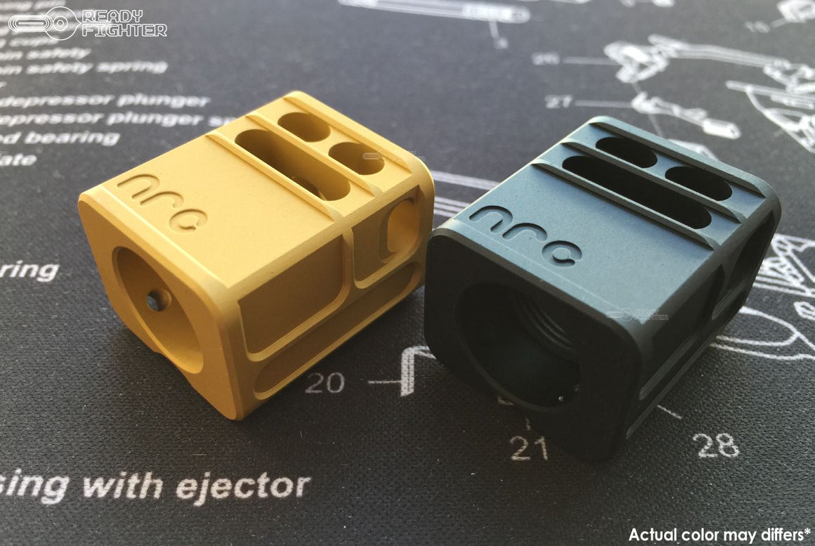 Ready Fighter ARC Divison Compensator 14mm CW / CCW Thread ( ARC Division Officially Licensed )-Gold-14mm Clockwise + ( 14CW )