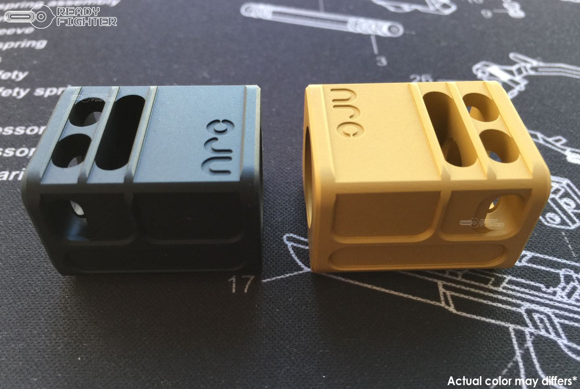 Ready Fighter ARC Divison Compensator 14mm CW / CCW Thread ( ARC Division Officially Licensed )-Gold-14mm Clockwise + ( 14CW )