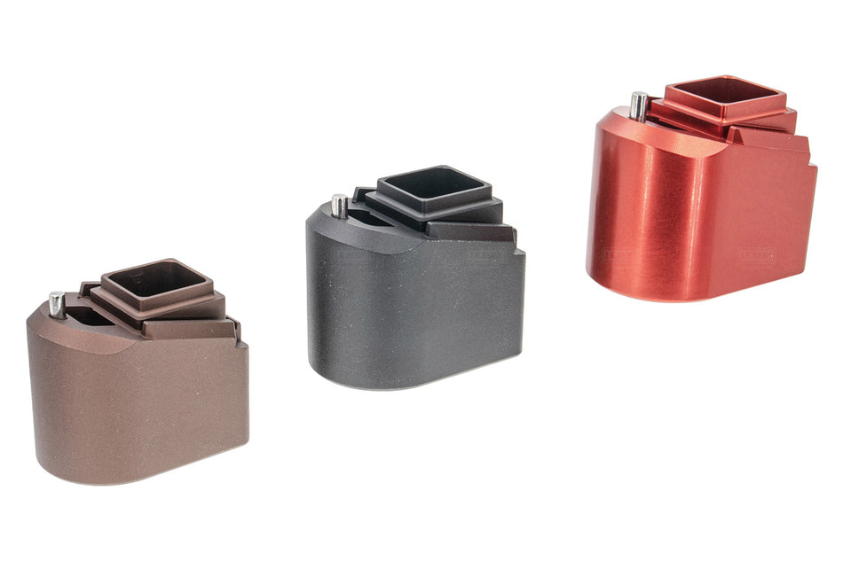 RGW T Style Magazine Extension For SIG AIR / VFC P320 M17 / M18 GBBP Airsoft Series ( Black / Bronze / Red )