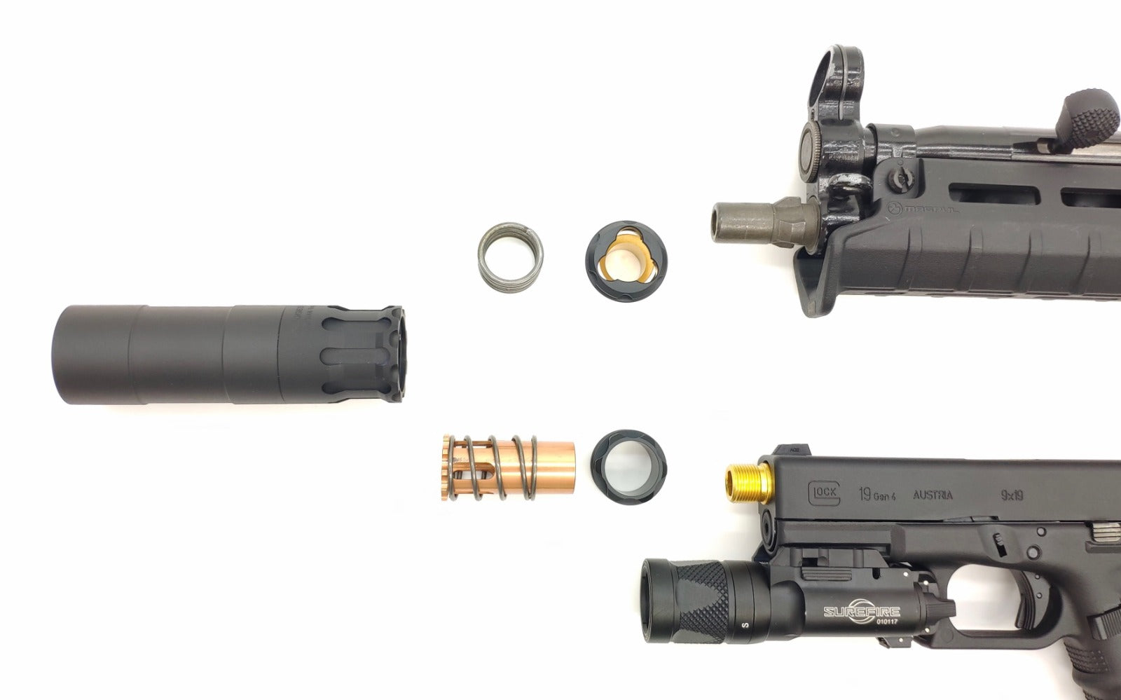 RGW OBS 9mm Style Dummy Barrel Extension for UMAREX / VFC MP5 / 14mm CCW Thread Adapter / Maruyama SCW-9 PRO-G GBB ( Black )