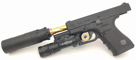 RGW OBS 9mm Style Dummy Barrel Extension with Tracer Ver. for UMAREX / VFC MP5 / 14mm CCW Thread Adapter ( Black )