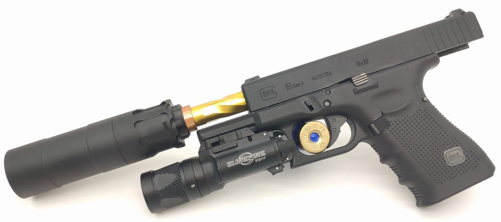 RGW OBS 9mm Style Dummy Barrel Extension for UMAREX / VFC MP5 / 14mm CCW Thread Adapter / Maruyama SCW-9 PRO-G GBB ( Black )