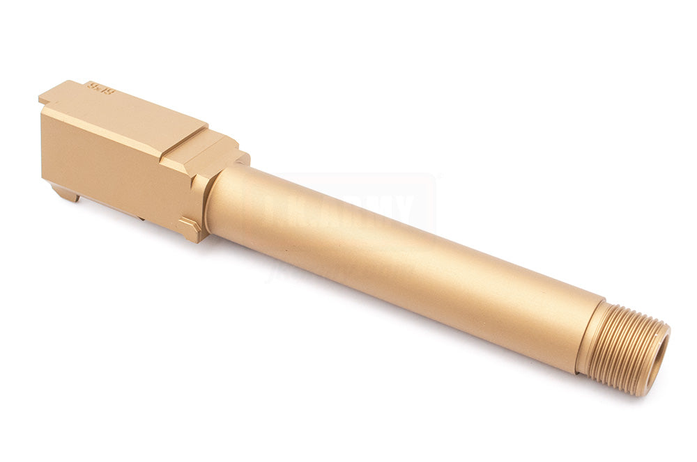 Pro-Arms Airsoft Aluminum 14mm CCW Threaded Outer Barrel for TM G17 Gen4 GBBP Series ( Black / Tin-Gold )-Gold