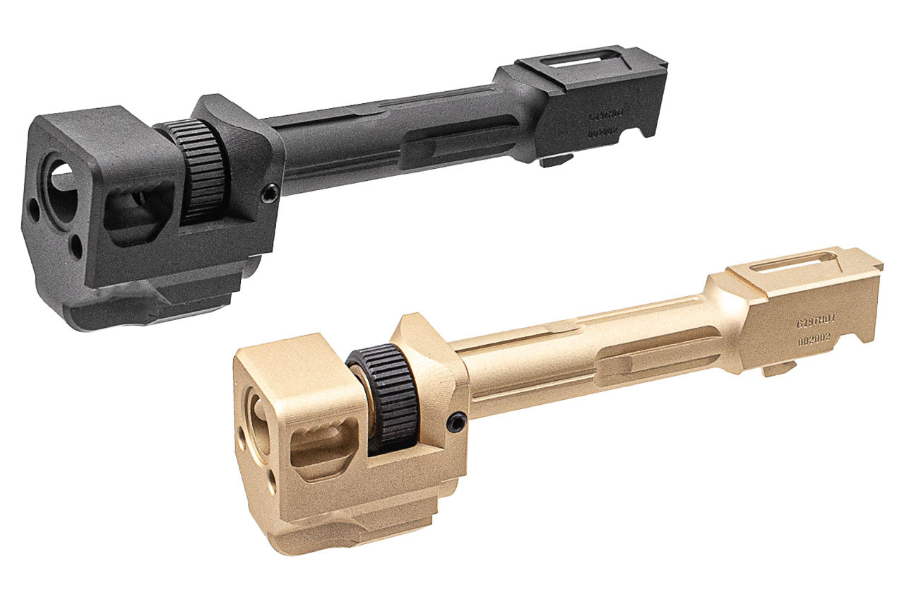 Pro-Arms Killer Style Outer Barrel With Compensator For UMAREX / VFC Glock 19X / Glock 19 Gen4 / Glock 45 GBBP Series -Gold
