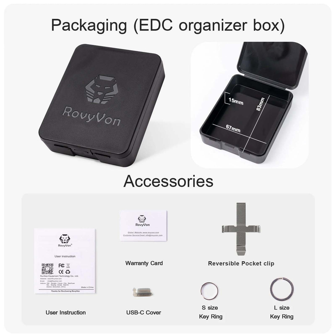 RovyVon Angel Eyes E5 GITD 6500K Keychain EDC Flashlight